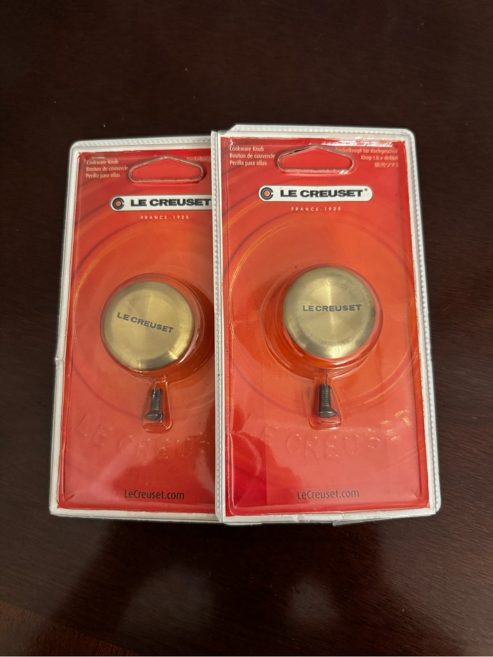 Le Creuset Gold Stainless Steel Cookware Knobs - Set of 2